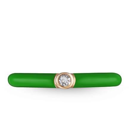 Кольцо из красного золота с топазом, эмалью