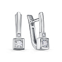 Серьги с английским замком из белого золота с бриллиантами