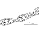 Цепь автомат из серебра, плетение кордовое
