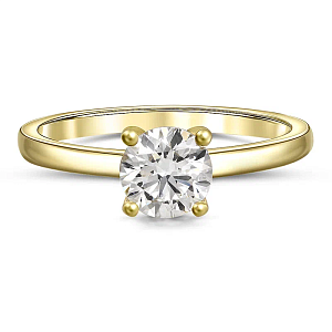 Кольцо из желтого золота с бриллиантом