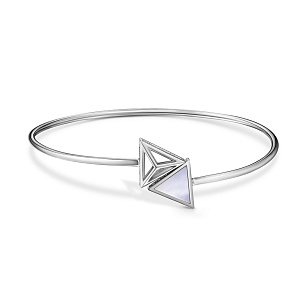 Браслет из белого золота с бриллиантами, перламутром