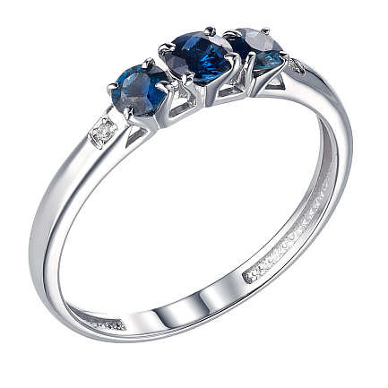 Кольцо из белого золота с сапфиром