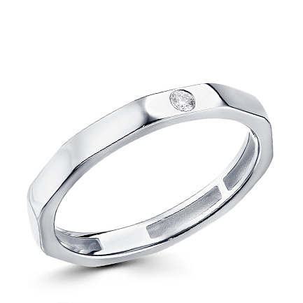 Кольцо из белого золота с бриллиантом