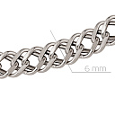 Цепь автомат из серебра, плетение двойной ромб