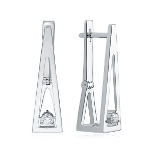 Серьги из белого золота с бриллиантами