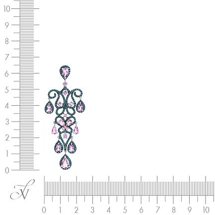 Подвеска из белого золота с аметистами