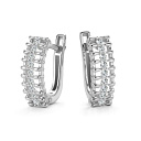 Серьги с английским замком из белого золота с бриллиантами