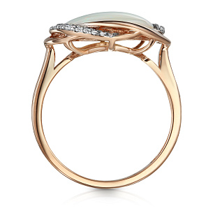 Золотое кольцо с бриллиантами, опалом