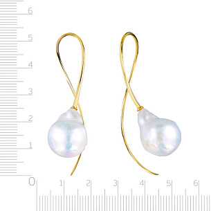 Продевки из желтого золота с жемчугом