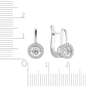 Серьги с английским замком из белого золота с бриллиантами