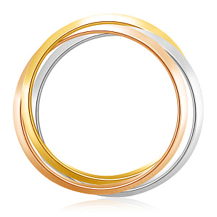 Кольцо обручальное гладкое из комбинированного золота