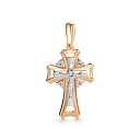 Крест из красного золота с бриллиантами