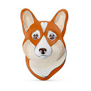 Брошь из серебра с фианитом, эмалью