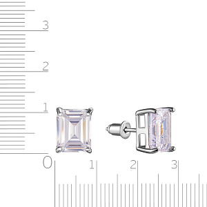 Серьги из серебра с фианитом