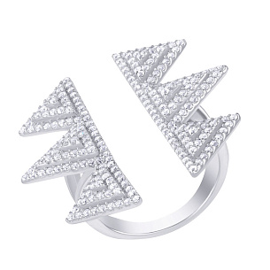 Кольцо из серебра с фианитом