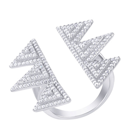 Кольцо из серебра с фианитом