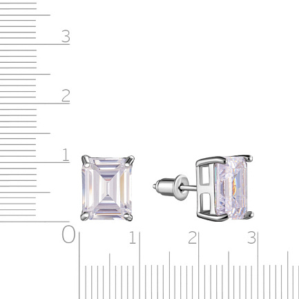 Серьги из серебра с фианитом