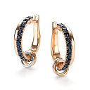 Серьги с английским замком из красного золота с сапфирами