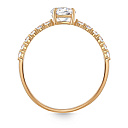 Кольцо из красного золота с фианитом