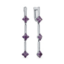 Серьги с английским замком из серебра с фианитами