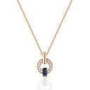 Колье из красного золота с ситалом, фианитами