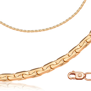 Цепь автомат из красного золота, плетение якорное