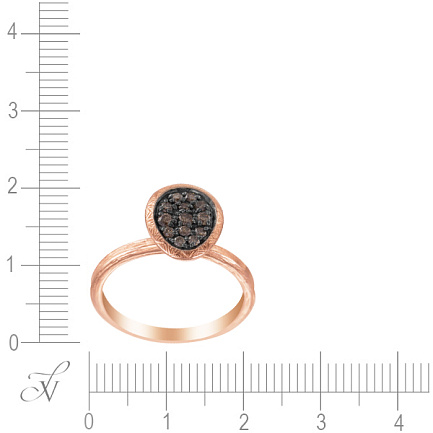 Кольцо из красного золота с бриллиантами