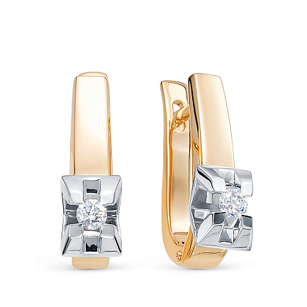 Серьги из красного золота с бриллиантами