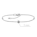 Браслет на ногу декоративный из белого золота с фианитами, плетение якорное