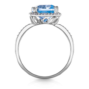 Кольцо из белого золота с топазом