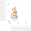 Подвеска из красного золота с жемчугом, фианитами