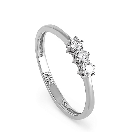 Кольцо из белого золота с бриллиантами