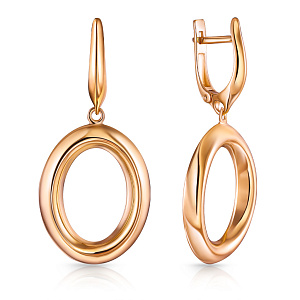 Серьги с английским замком из красного золота