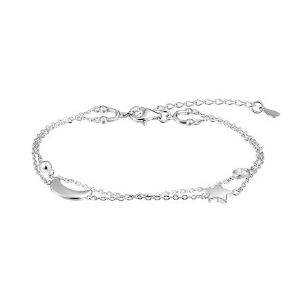 Браслет декоративный из серебра с фианитом