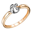 Кольцо из красного золота с бриллиантом