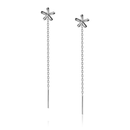 Продевки из белого золота, плетение якорное