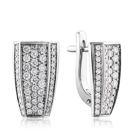 Серьги из белого золота с бриллиантами