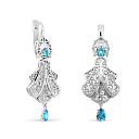 Серьги с английским замком из серебра с фианитами