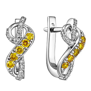 Серьги из белого золота с бриллиантами