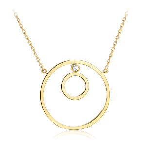 Колье из желтого золота с бриллиантом