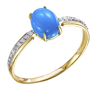 Кольцо из желтого золота с бриллиантом