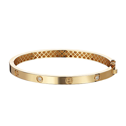 Браслет из желтого золота с фианитами