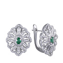 Серьги с английским замком из белого золота с бриллиантами