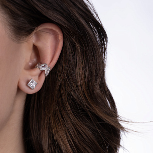 Пусеты из серебра с фианитами