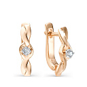 Серьги из красного золота с бриллиантами