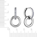 Серьги с английским замком из серебра с фианитом