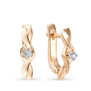 Серьги из красного золота с бриллиантами