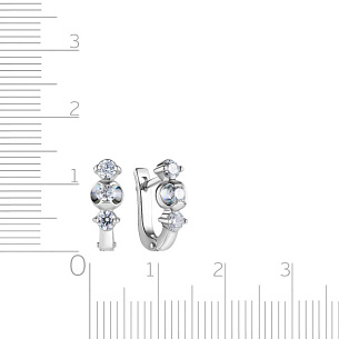 Серьги с английским замком из белого золота с бриллиантом