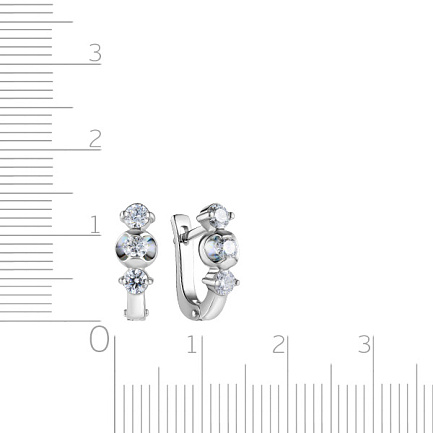 Серьги с английским замком из белого золота с бриллиантами