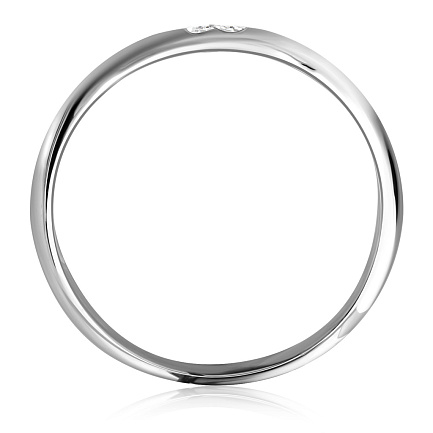 Кольцо обручальное из белого золота с бриллиантами